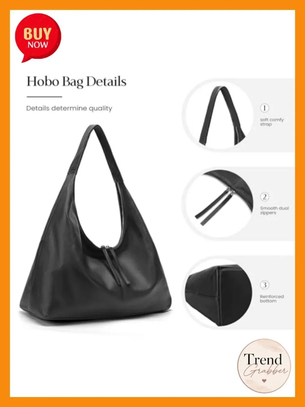 Ultra Soft Leather Slouchy Hobo Tote Bag Shoulder Purse for Women